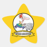 WORLDS GREATEST SPEED SHOPPER MEN CARTOON STAR STICKERS