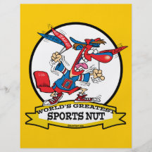 WORLDS GREATEST SPORTS NUT MEN CARTOON FLYER