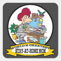 WORLDS GREATEST STAY AT HOME MOM CARTOON STICKER