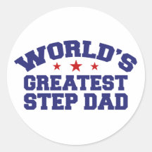 World's Greatest Step Dad Round Stickers