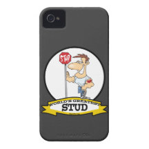 WORLDS GREATEST STUD MEN CARTOON iPhone 4 CASE