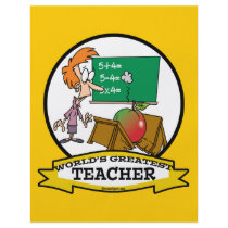 WORLDS GREATEST TEACHER WOMEN CARTOON PERSONALISED FLYER