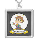 WORLDS GREATEST TEACHERS PET BOY II CARTOON CUSTOM NECKLACE