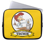 WORLDS GREATEST TECHIE WOMEN CARTOON COMPUTER SLEEVE
