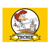 WORLDS GREATEST TECHIE WOMEN CARTOON POSTCARDS