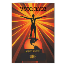 Worlds Greatest Wife Golden Award Greeting Greeting Card