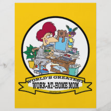 WORLDS GREATEST WORK AT HOME MOM WOMEN CARTOON PERSONALIZED FLYER