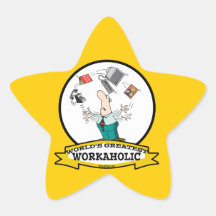 WORLDS GREATEST WORKAHOLIC MEN II CARTOON STICKER