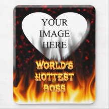 World's hottest Boss fire and flames red marble. Mouse Mat