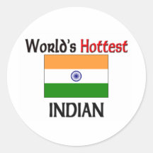 World's Hottest Indian Round Sticker