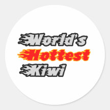 World's Hottest Kiwi Round Sticker