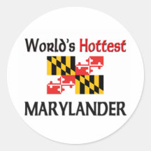 World's Hottest Marylander Round Sticker