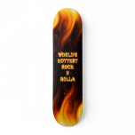 World's Hottest Rock N Rolla fire and flames red m skateboards