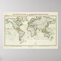 World's magnetic declination posters