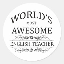 World's Most Awesome English Teacher Stickers