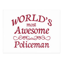 World's Most Awesome Policeman Post Card