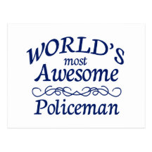World's Most Awesome Policeman Postcard