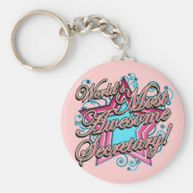 Worlds Most Awesome Secretary Keychain