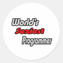 World's Sexiest Programmer Round Stickers