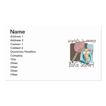 World's Sweetest Big Sister business cards