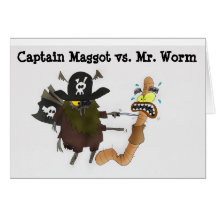 Worm vs Captain Maggot Greeting Card