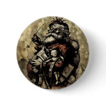 Worn and Spattered Santa Illustration buttons