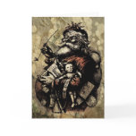 Worn and Spattered Santa Illustration cards