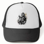 Worn and Spattered Santa Illustration hats