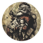 Worn and Spattered Santa Illustration stickers