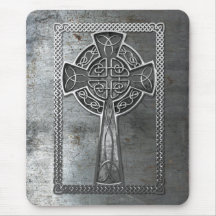 Worn Metal Cross Mouse Pad