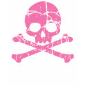 Worn Pink Skull and Crossbones t-shirts