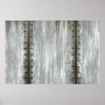 Worn Riveted Metal Grunge Textured posters