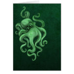 Worn Vintage Octopus Illustration - Green Cards