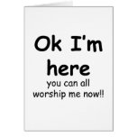 worship me greeting card
