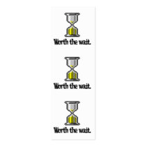 worth the wait pc hourglass bookmark business card template