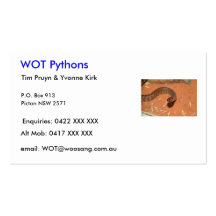 WOT Pythons idea 4 business card