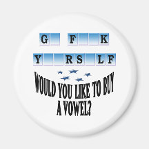 Woul you like to buy a vowel? refrigerator magnet