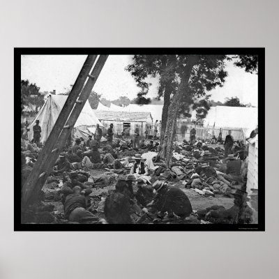 Wounded Soldiers in the Civil War Hospital 1862 Poster by lc_civilwar