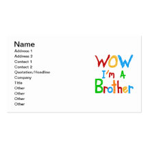 WOW I'm a Brother T-shirts and GIfts Business Card Templates
