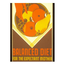 WPA Poster Balanced Diet New York 1936 - 39 Postcards