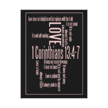 Wrapped Canvas Print - Love is Patient Black&Blush