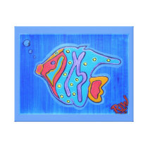 Wrapped Canvas Print- Vibrant Tropical Fish