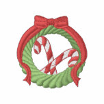 Wreath and Candy Cane embroidered shirts