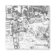 Wrecked 'Um Biting Llama "Colouring Book" Magnet