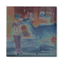 Wrecked 'Um Biting Llama "Solarise" Magnet