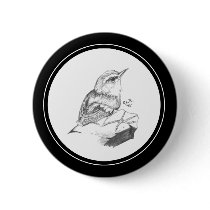 Wren Button in pencil