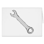 Wrench. Diagonal. Grey and Black. Spanner. Custom cards