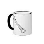 Wrench. Diagonal. Grey and Black. Spanner. Custom mugs