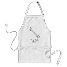 Wrench. Grey and Black. Spanner. Apron