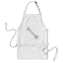 Wrench. Grey and Black. Spanner. Apron